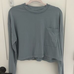 Lululemon Athletica Green Cropped Boxy Sweatshirt